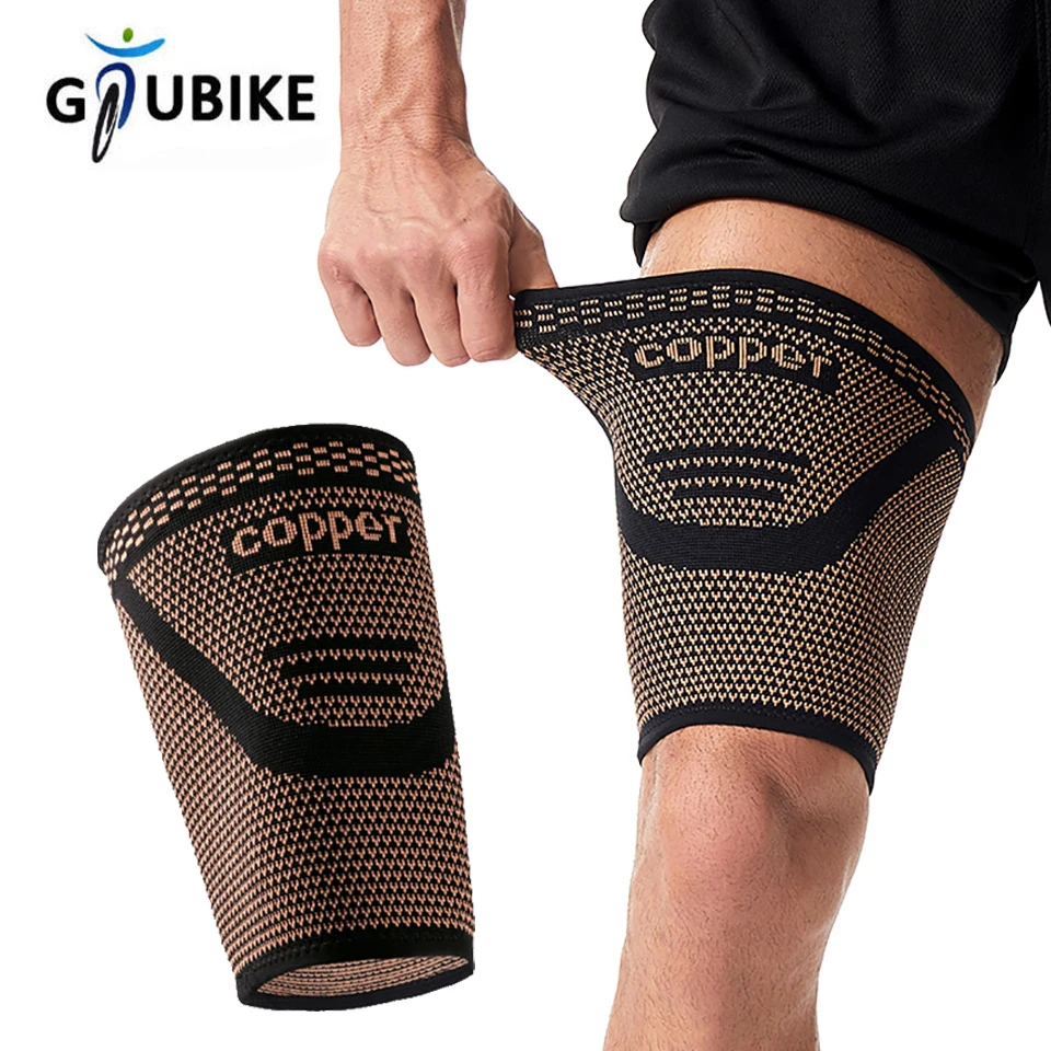 1/2PCS Anti-Slip Copper Thigh Compression Sleeves, Hamstring Support Brace for Men and Women Recovery, Running, Sports, Workout