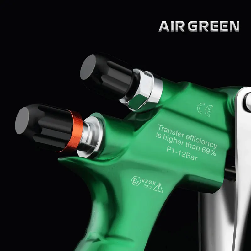 Imagem -04 - Air Green Car Pintura Pistola de Pulverização Ferramentas Automotivas Profissionais Hvlp X2023 Cabolsas Claros Tamanho do Bocal 1.3 mm Fabricante