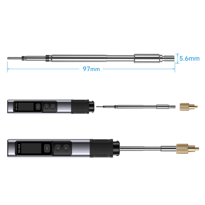 FNIRSI HS-02A Soldering Iron Nut Insert Kit for M2 to M8 Brass Thread Hot Melt Nuts with C245 Tip for 3D Printer Repair Tools