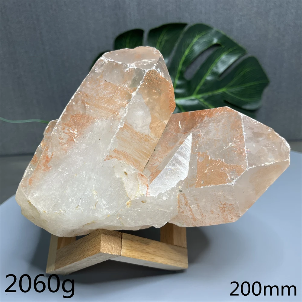 Natural Gemstone Pink Clear Crystal Double Spire Original Mineral Specimen Home Room Decoration Festival Gift Spiritual Stone