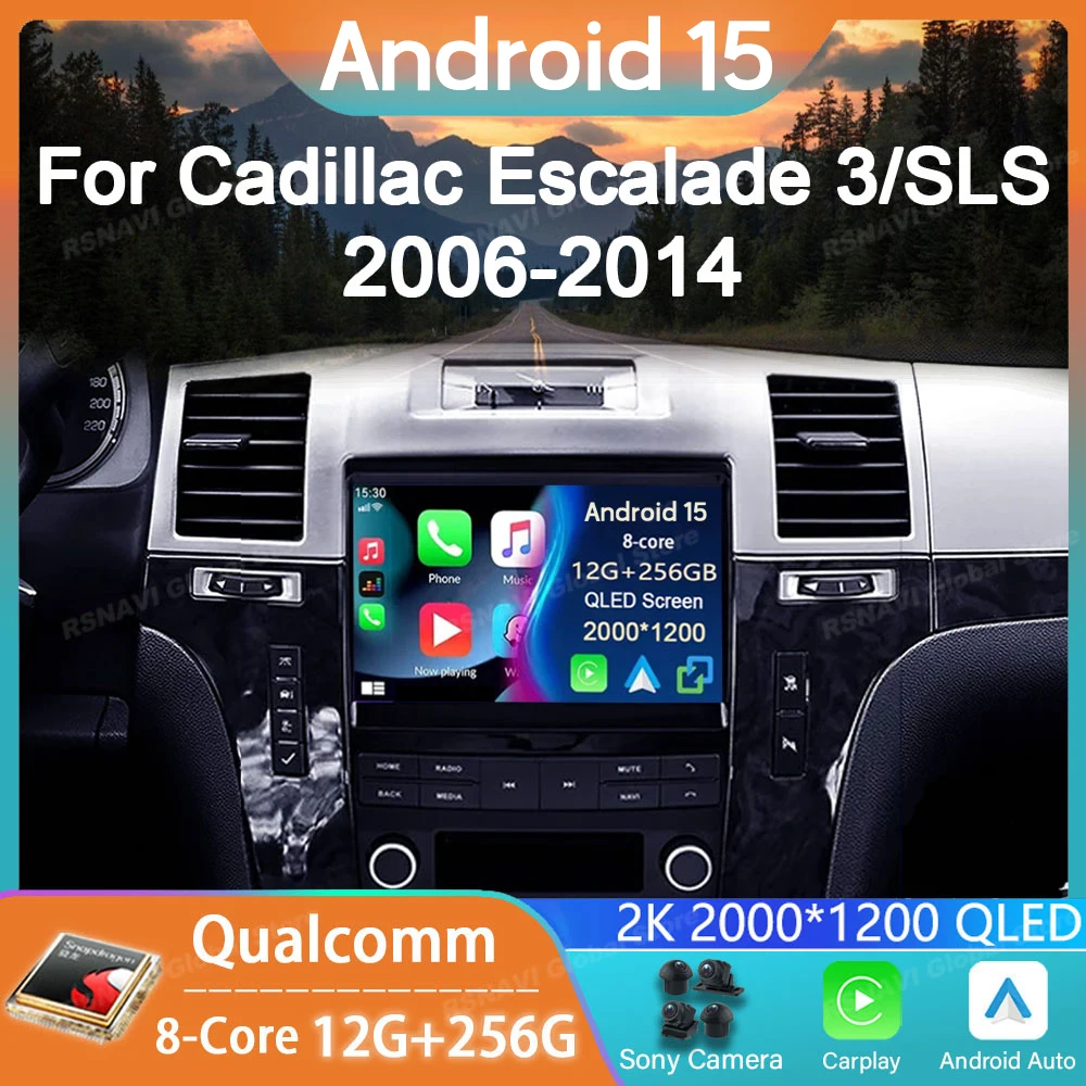 Radio de coche Android 15 para Cadillac Escalade 3 GMT900 2006 - 2014 navegación estéreo Auto DSP BT 2din GPS Carplay reproductor Multimedia