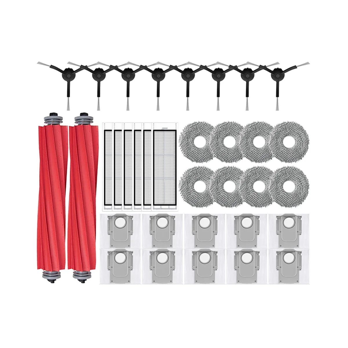 แปรงทำความสะอาดหุ่นยนต์ดูดฝุ่น A7400RR P10อะไหล่ผ้าซับตัวกรอง HEPA สำหรับถุงหูรูด