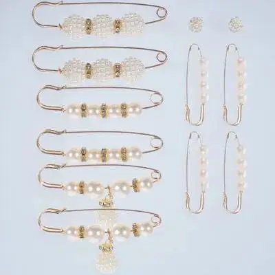 

10pcs Brooch For Women Waistband Dress Pants Clothing Safety Pants Waist Tight Pin Shawl Sweater Clip Decorative Pin Elegant