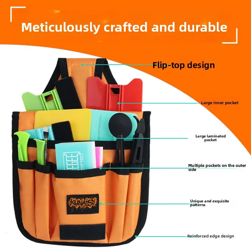 Small Canvas Multi-Functional Car Film Application Tool Bag Waist Pack Soft Diagonal Crossbody Auto Detailing Storage Pouch