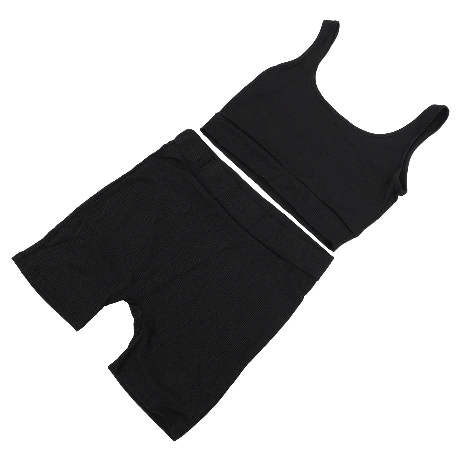 

Комплект для йоги: комфортный дышащий костюм из мягкого полиэстера (топ и шорты) для фитнеса и тренировок в зале