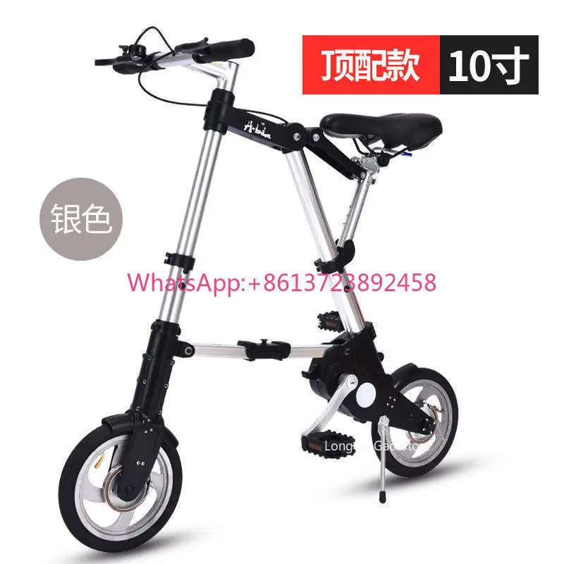 10 Inch Inflatable Aluminum Folding Bicycle Adult Students Portable Mobility Bicycle Small Wheel