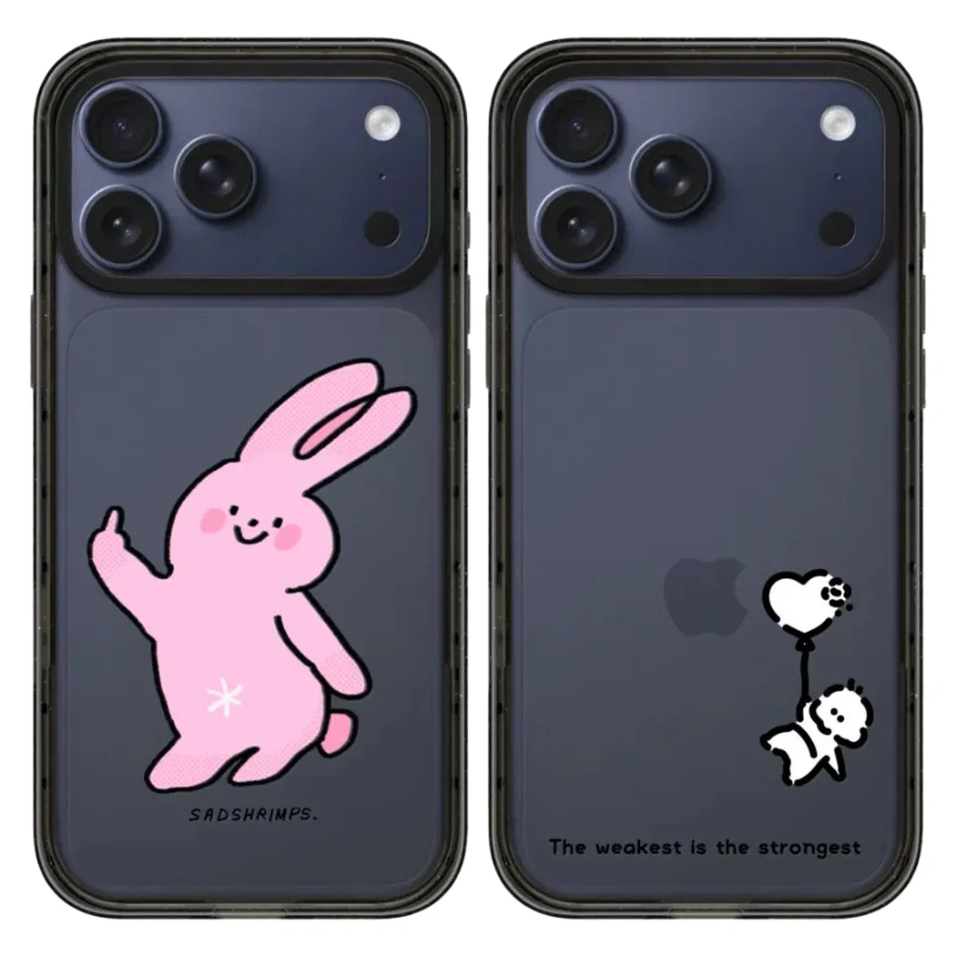 

Funny Rabbit Acrylic Black Border Magnetic Case: Compatible with IPhone 17 16 15 14 13 12 Pro Max 17 Air