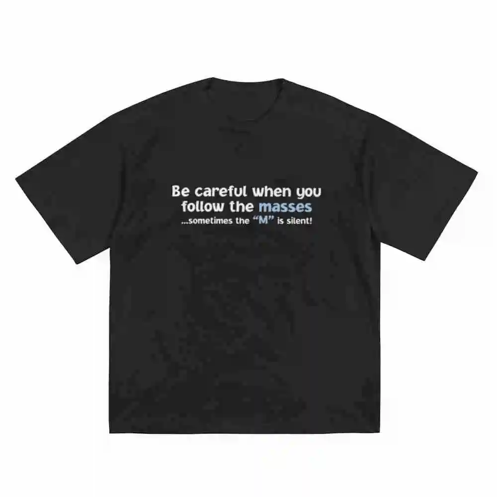 Follow The Masses M Is Silent S Short Sleeve Tee 100% Cotton T-Shirt