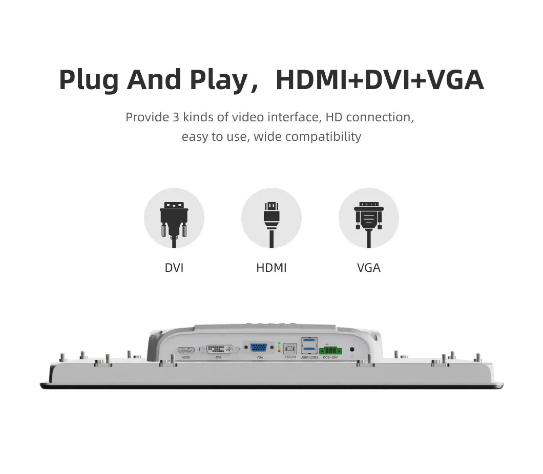 ZXY Win11 Win7 Win10 12.1 بوصة لوحة الكمبيوتر اللوحي الصناعية بدون مروحة شاشة تعمل باللمس IP65 مقاوم للماء HD-MI شاشة LCD صناعية 4:3 DVI DC T #5