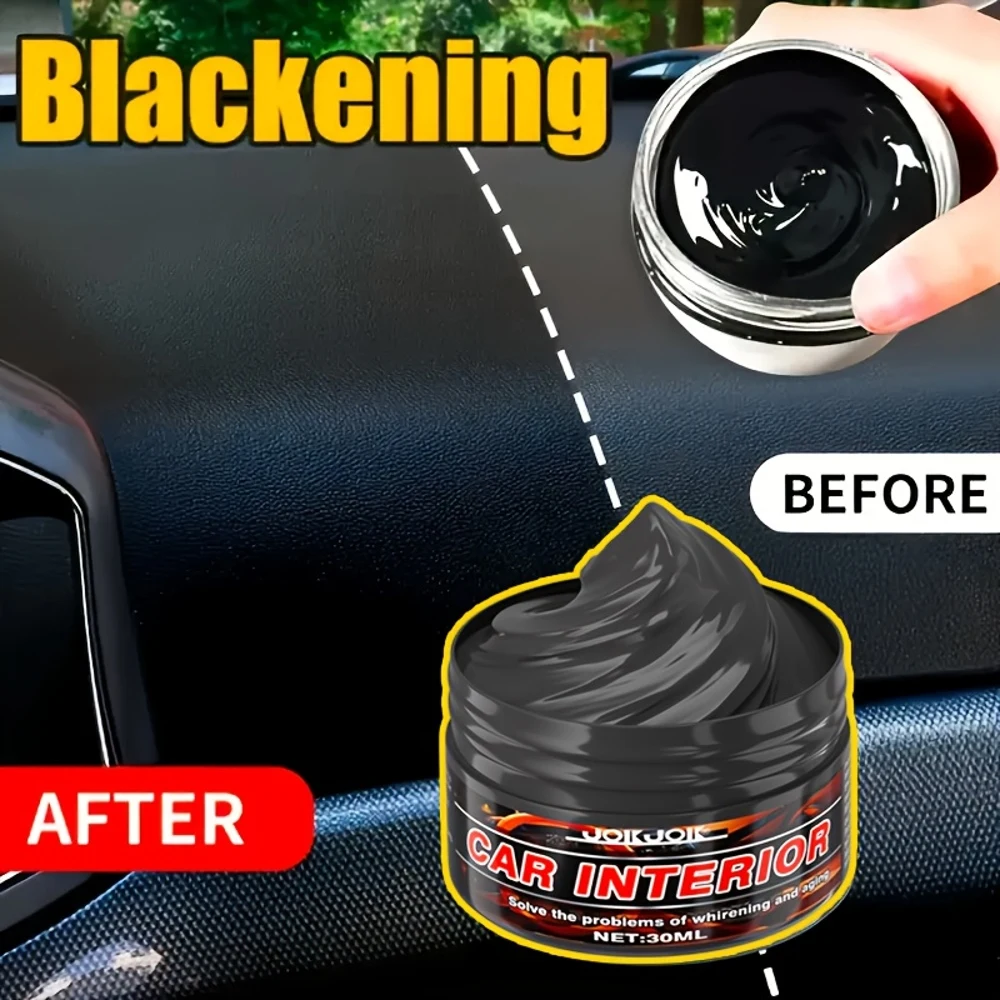 Pasta multifuncional para remodelação de pneus e interiores de automóveis - Pasta de escurecimento e brilho para painel, painéis de portas, acabamento - Re