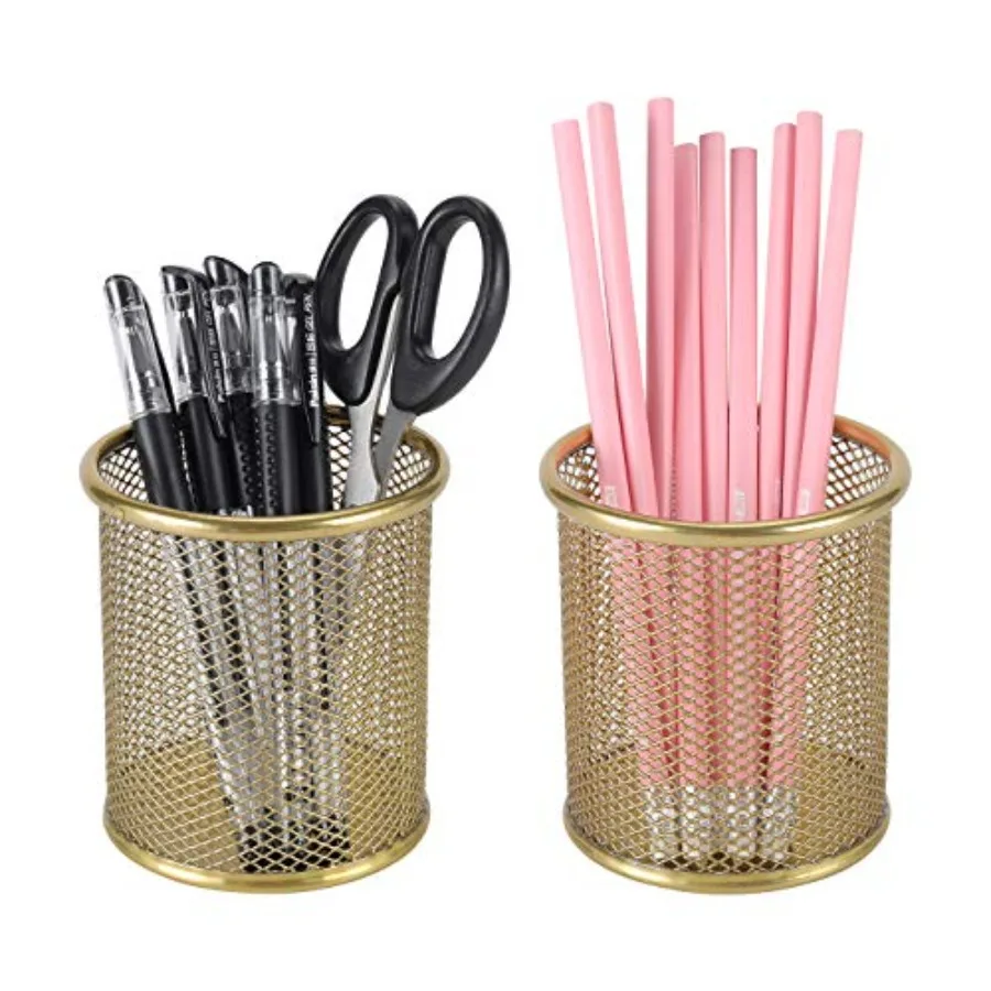 Pencil Holder for Desk, 2 Pack Desktop Pen Cup, Office Supplies Desk Organizers and Accessories Organization, Makeup Brush Hold