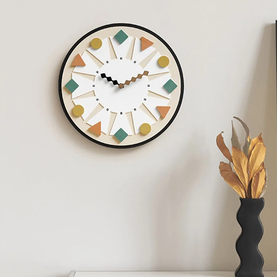 Gift Home Wall Clock Pieces Hand Art Deco Unique Elegant Wall Clock Living Room Wooden Colorful White Bedroom Horloge Home Decor