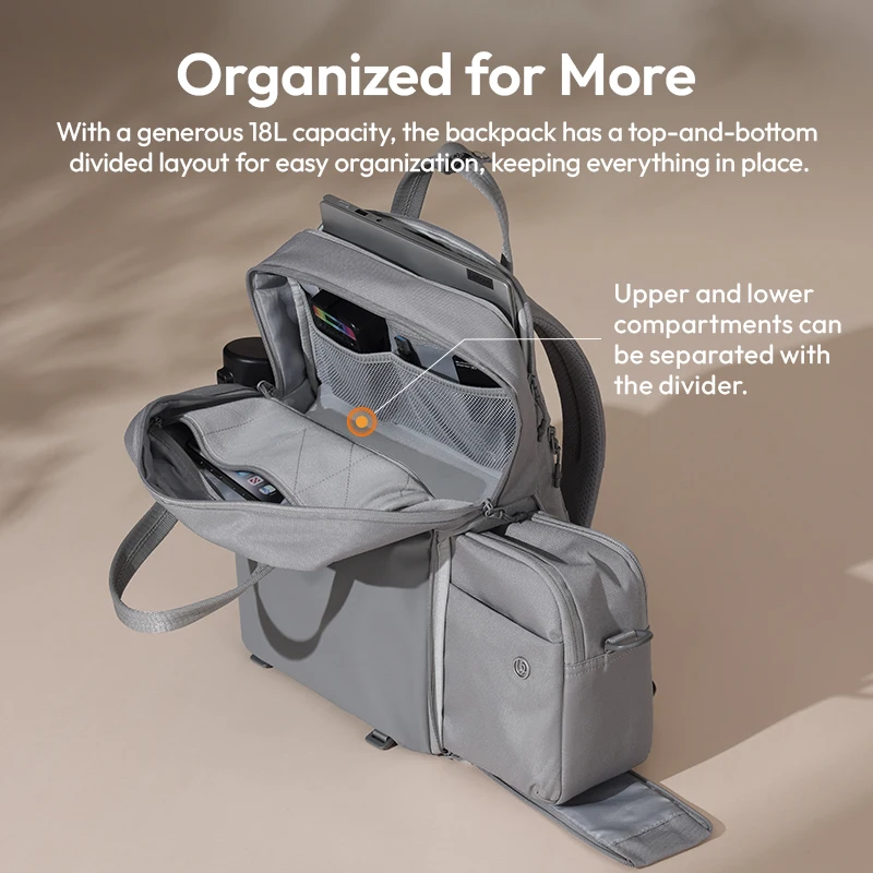 Ulanzi F08 حقيبة ظهر للسفر خفيفة الوزن لأجهزة الكمبيوتر المحمولة بعدسة الكاميرا الرقمية DSLR مع صورة مقسمة في الهواء الطلق لسوني ونيكون كانون