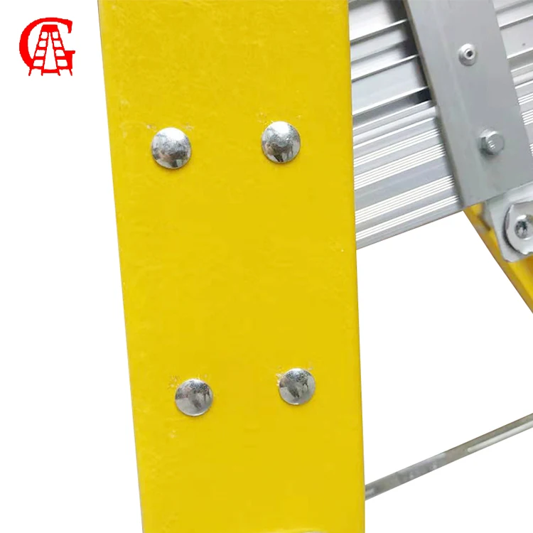 Industrial Mobile Portable Insulated Fiberglass Ladder Platform Step Ladder Stand with Handrail Climbing Equipment Tool