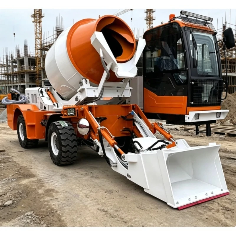 Customized Fast Loading Mixer Truck 4m³ Per Cycle Water Cooling System Self-loading Concrete Mixer Truck