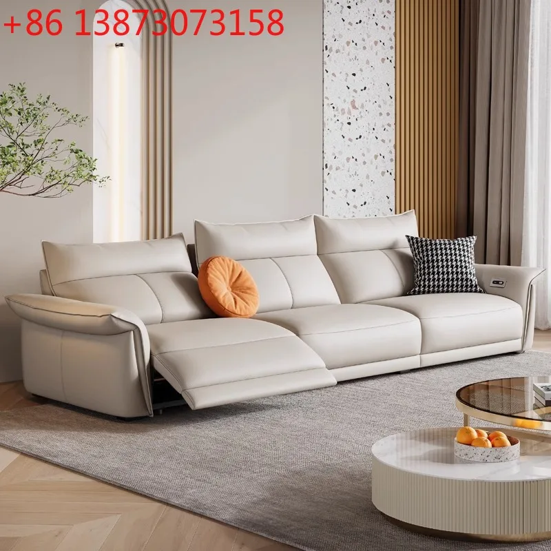 

Кожаный диван Электрическая гостиная Современная функциональная подставка для ног Регулируемый диван из воловьей кожи первого слоя