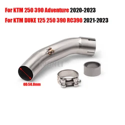 For KTM DUKE 250 390 RC390 KTM250 KTM390 Adventure ADV 2020 - 2023 Motorcycle Exhaust Mid Link Pipe Connect 51Mm Muffler