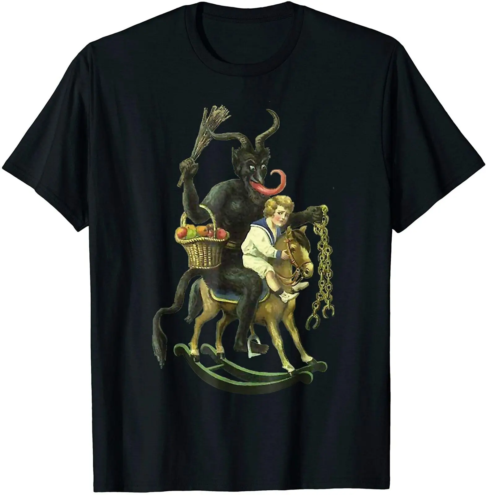 

Christmas Demon Holiday Krampus Scary T-Shirt. Summer Cotton Short Sleeve O-Neck Mens T Shirt New Gift S-3XL