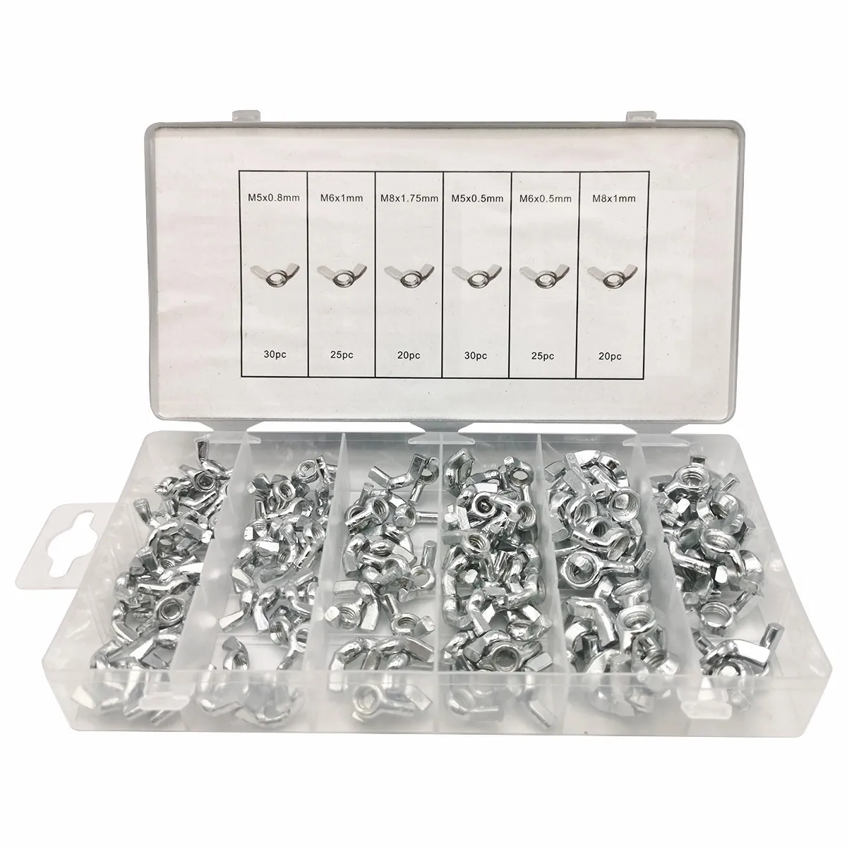 Small Components Fasteners Set 150 Pieces Disc Shape Butterfly Nut Hardware Assortment Kit