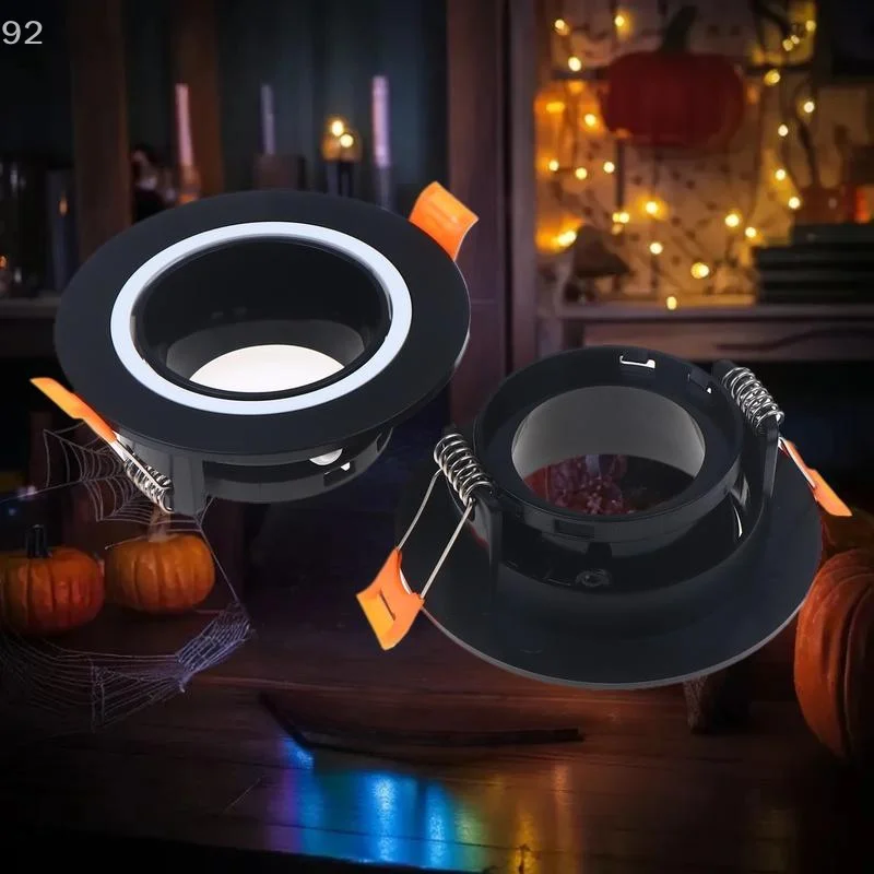 1Pcs GU10 Lamp Holder Round Light Kit, Ceiling Adjustable Spotlight in Black White