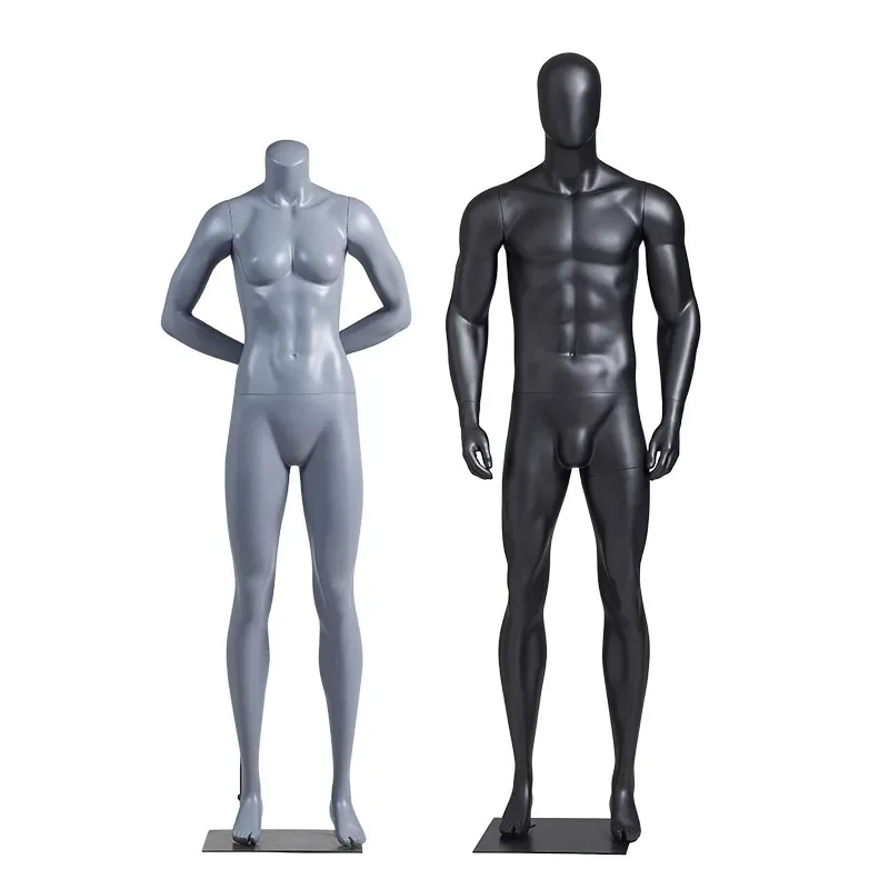 Clothing store running sports model props men's and women's half-body platform full body muscle props dummy window display rack