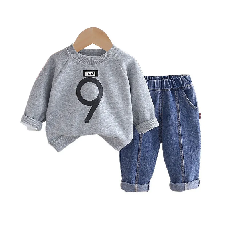

Children's Set 2025 Spring Autum Baby Boy Clothes 9 To 12 Months Casual Digital Printed Pullover Tops and Pants Kids Boys Outfit