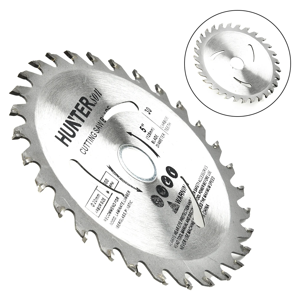 

High Quality Hot New Saw Blade Saw blade Replacement 20mm Bore 5\" Circular Cutting Woodworking 125mm 30Teeth Accessory
