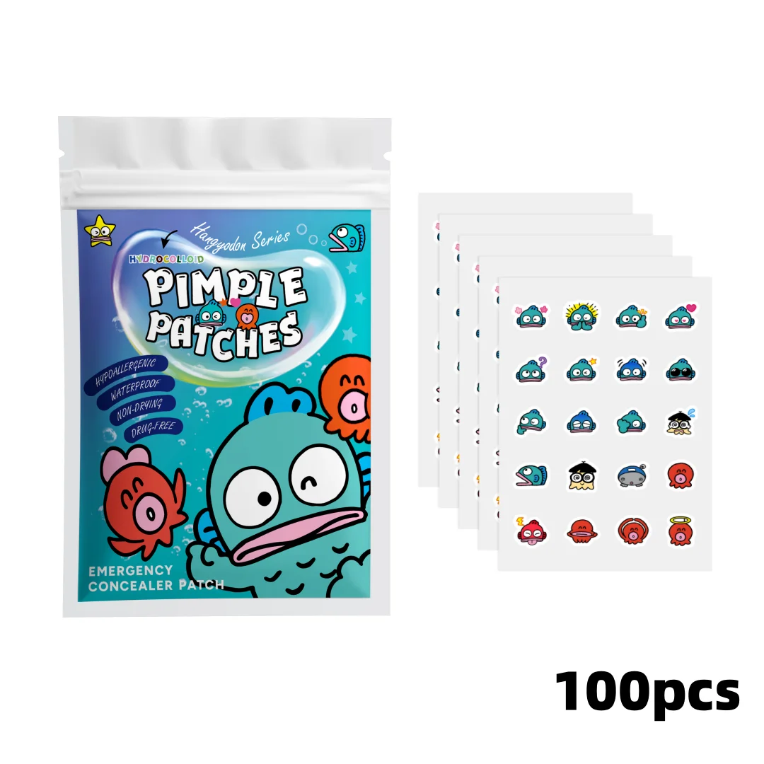 100 patchs anti-acné Hello Kitty, patchs anti-acné pour le visage, patchs hydrogel pour éliminer l'acné, correcteur de imperfections