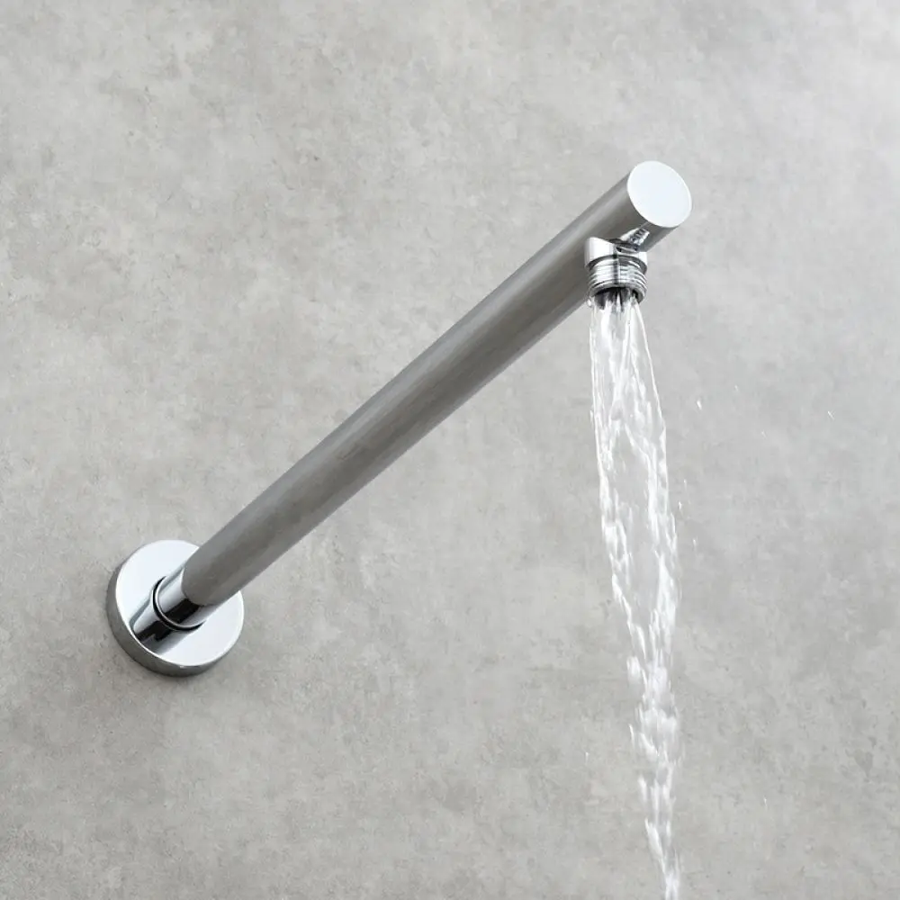Stainless Steel Shower Arm 16 Inch Wall Mounted Rainfall Pipe Extension For Bathroom Head Fixture Durable Pipe Fitting