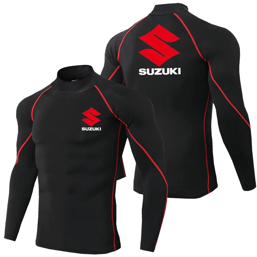 Men's Sportswear Quick-drying Breathable Sports Cycling Suzuki Long-sleeved Tight-fitting Shirt Gym Sports Undershirt Cycling