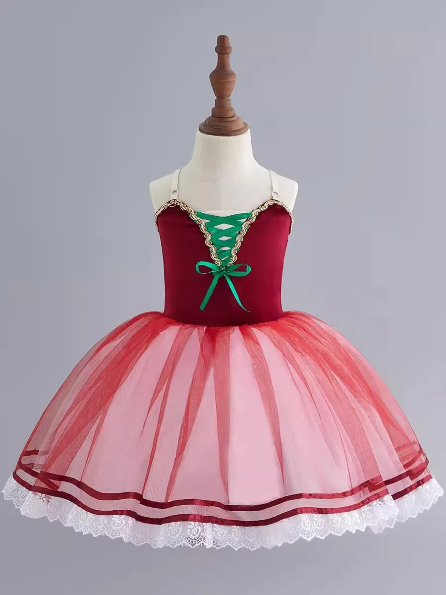 Soft yarn Ballet Dress purple Romantic Girl Ballet Tutu Children Performance Dance Costumes Princess Girls Long Tutu Skirts