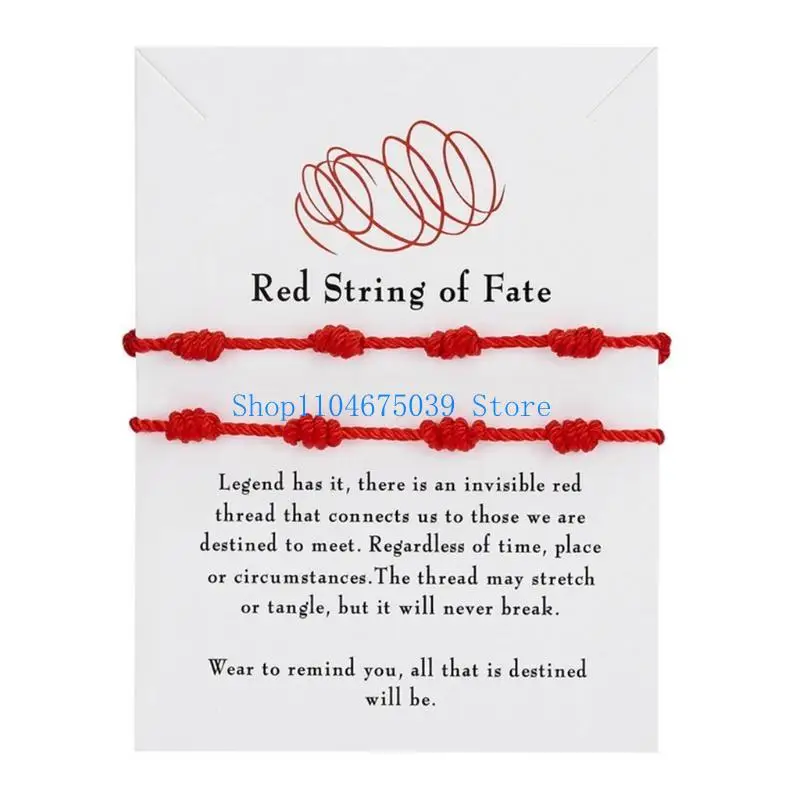 5asd – Bracelet en corde rouge à 7 nœuds pour hommes femmes, Bracelet d'amitié pour jeunes, amulette