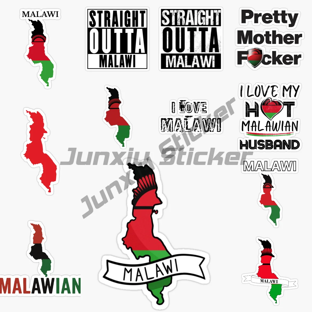 

Creativity MALAWIAN Flag Map PVC Car Stickers Scratch-Proof Vinyl Accessories Waterproof Decoration Decals