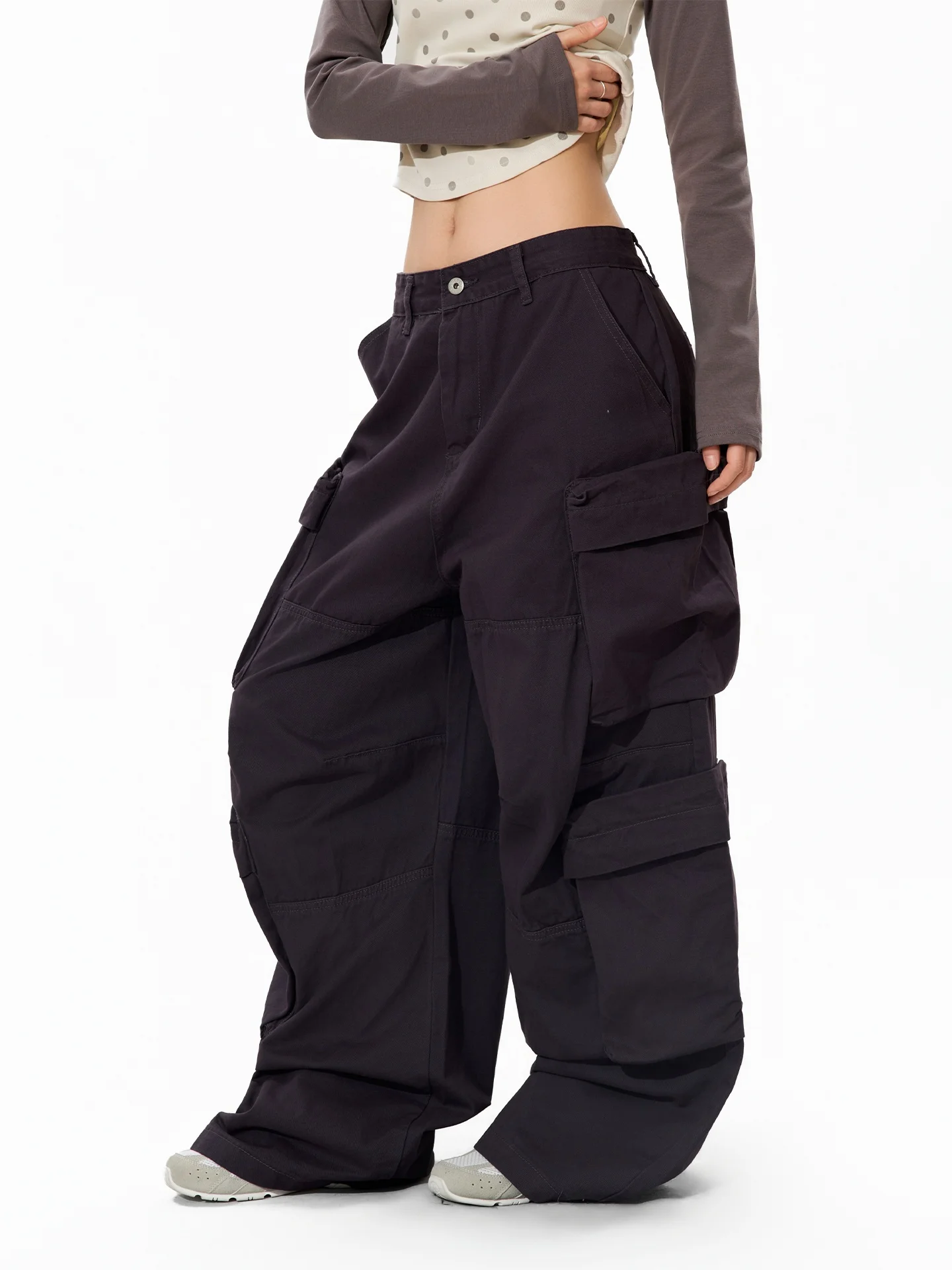 

Повседневные широкие рабочие брюки S3T5 для мужчин и женщин, свободного кроя, с принтом, в американском стиле High Street, с множеством карманов