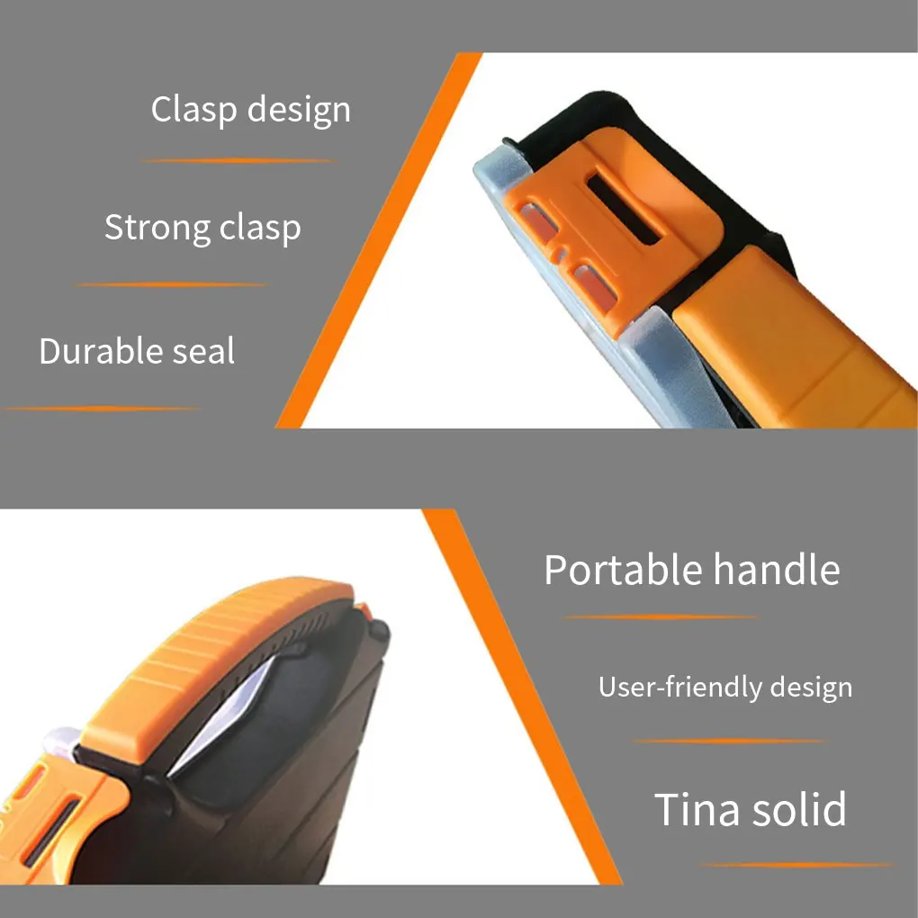 Boîte de rangement d\'outils en plastique avec poignée portable, boîte d\'évaluation en plastique bien organisée et humanisée
