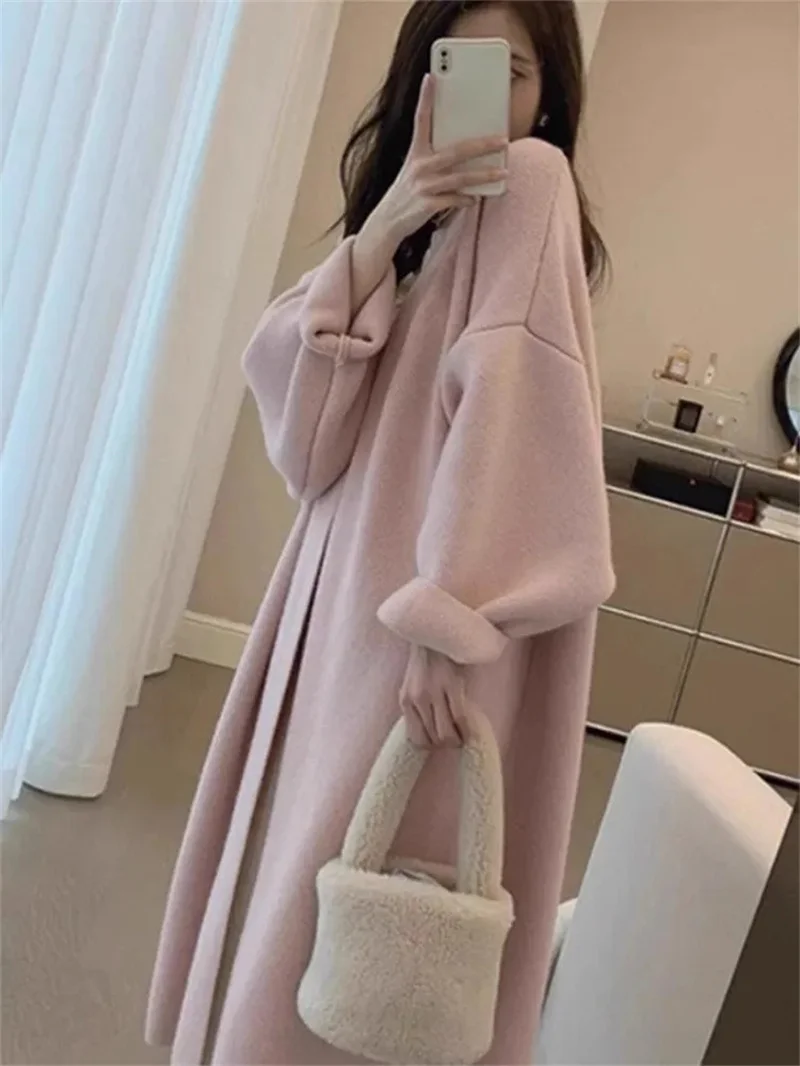 

2024 Autumn Winter ins Style Cute Soft and Sticky Outer Sweater Lazy Style Loose Slimming Commuting Versatile Knitted Cardigan