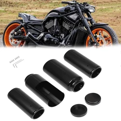 Motorcycle Black Upper Lower Front Fork Cover Tube Cap Kits Protector For Harley V-Rod Vrod Muscle Night Rod Special 2007-2011