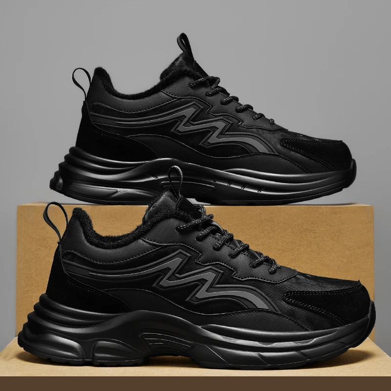 

Men's sports shoes new casual winter fashion plush warm anti slip wear-resistant outdoor running comfortable casual sports shoes