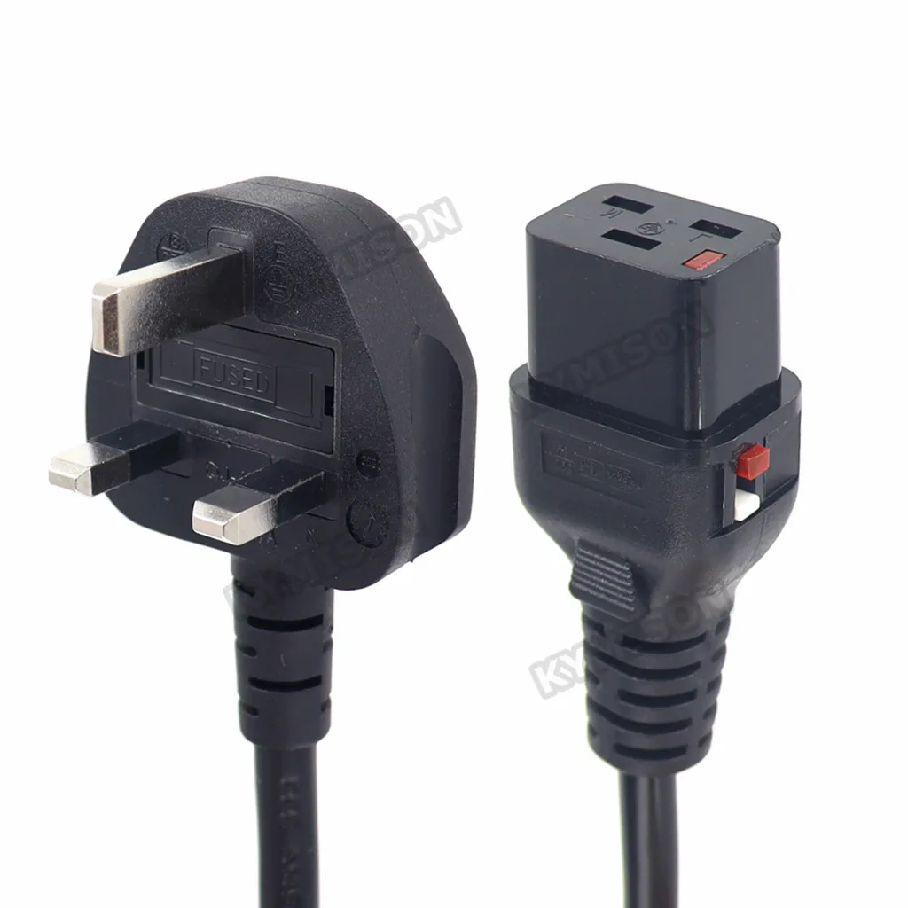 IEC320 UK BS1363 штекер для блокировки C19 разъем удлинитель 3G1.5 мм Φ PDU кабель питания для сервера переменного тока Шнур
