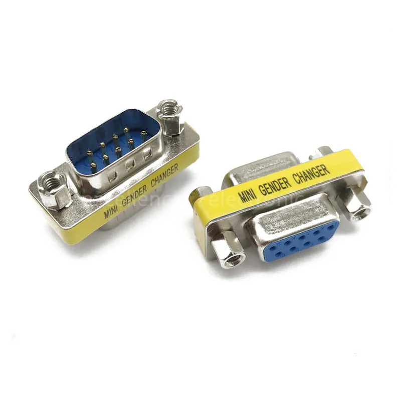 1PCS DB9 9Pin/ Female To Female/ Female To Male/ Male To Male/ Mini Gender Changer Adapter RS232 Serial Connector