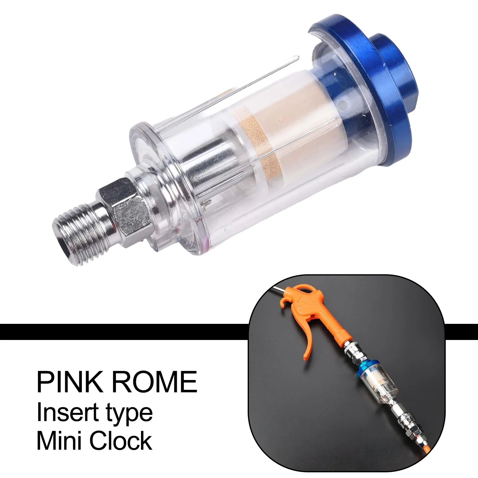 Oil Water Trap Filter Air Regulator Gauge In-Line 1/4 Inch Thread Transparent Filter Separator Adapter Airbrushes Pneumatic Tool