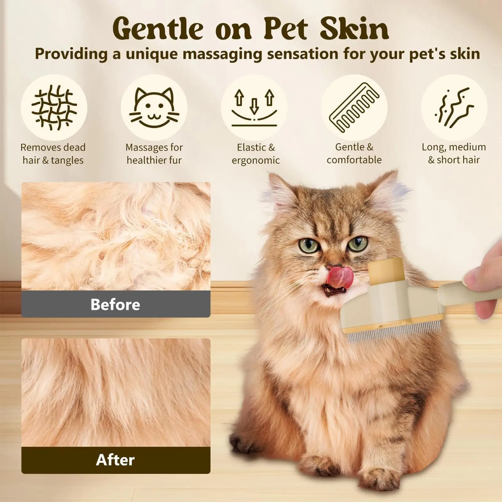 Cepillo autolimpiable para pelo de perro y gato peine de masaje_voghion.com