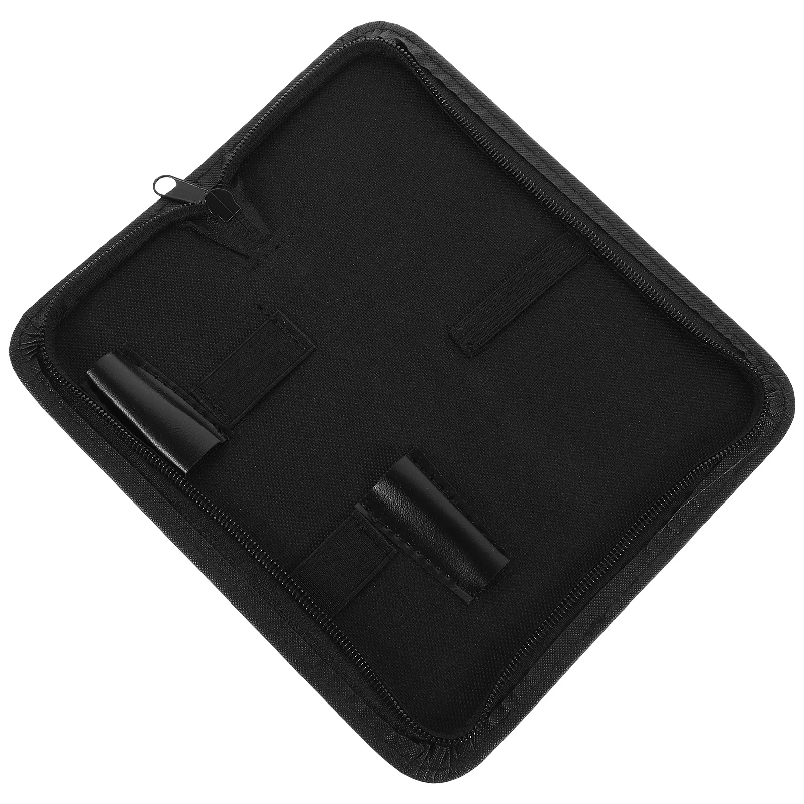 

Hairdressing Black 21.5*8*2Cm Canvas Pu Scissor Organizer For Barber Salon Comb Clip Storage Pouch
