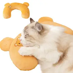 Small Pillow for Pet Cats Dogs Sleeping Mat Neck Guard U-shaped Pillow Soft and Thick Bite Resistant Comfort Pillow Calming Toy