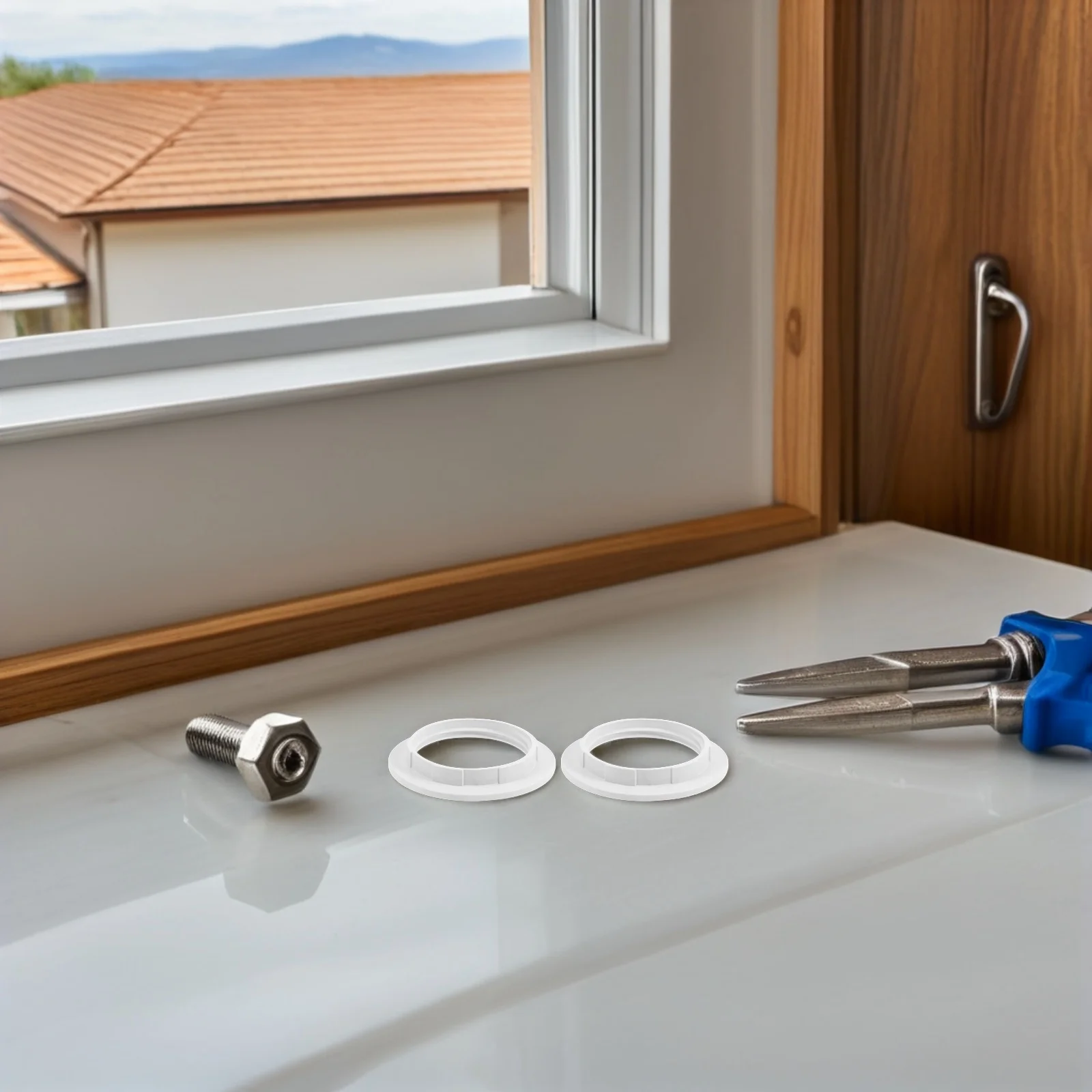 

30Pcs E27 Lamp Shade Holder Ring Medium Base Plastic Threaded Socket Adapter Collar Replacement Lamp Shade Retaining Ring Set