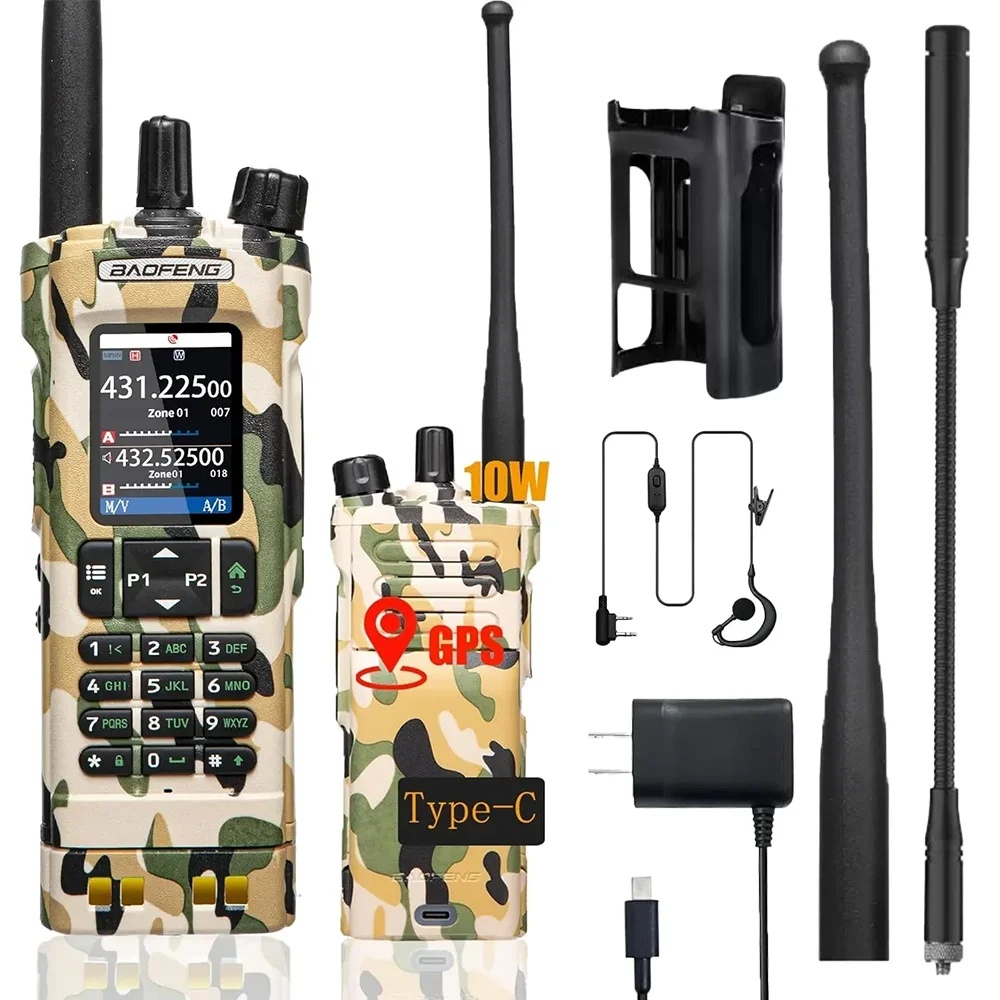 radio-bidirectionnelle-baofeng-dm32-dmr-10w-longue-portee--double-bande-vhf-uhf--gps-et-rechargeable-par-usb-c--radio-bidirectionnelle-pour-l'exterieur