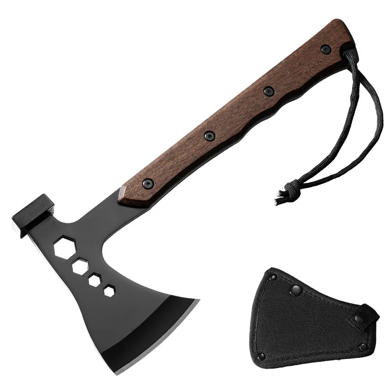 Portable Multi Function Axe Hammer Combo With Tent Stake Outdoor Survival Gear  Camping Mountain Firewood Splitting Field Tools