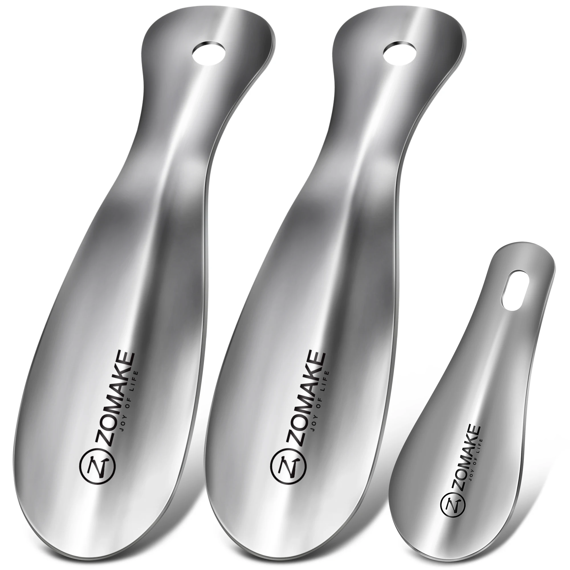 stainless Shoe Horn 3PCS Travel ShoeHorn for Men Women Kids Small shoe lifter Shoe Spoon flexible strong Portable shoe spatula