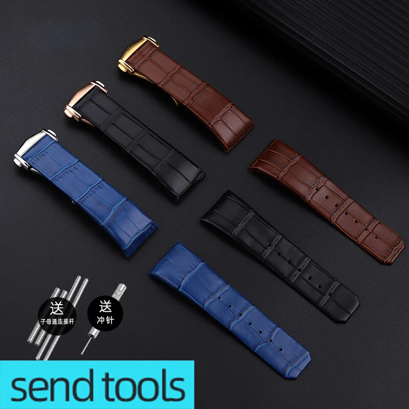 25MM Black Brown Blue Watch Strap For OMEGA CONSTELLATION DOUBLE EAGLE  With Women And Men Notch  Watchband