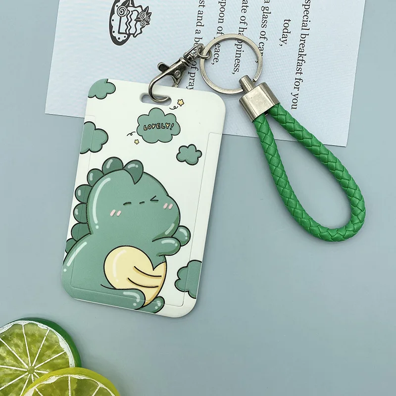 Cute Student Card Cover Set Girl Bus Card Access Card Badge Holder Lanyard Long Rope Neck Strap Lanyard Badge Protective Sleeve